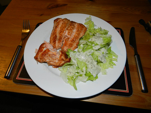 Salmon with salad