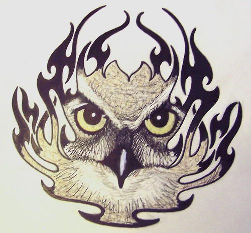 Owl Tribal Tattoo