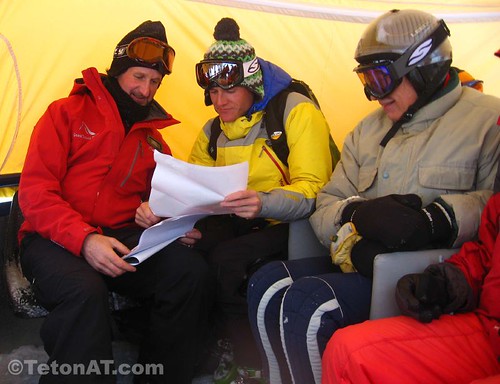 Andy Williams and Steve Romeo check out the topo maps