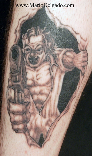Tags lown clown tattoo clown with gun Uploaded December 28 2007 tattoo clown