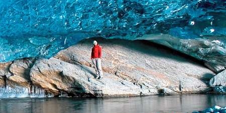 Huge grotto under Norwegian glacier