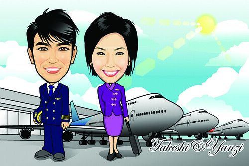 Q-Digital Caricatures - Airlines
