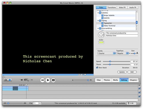 Adding an intro screen to your screencast