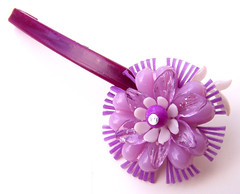 Purple Vintage Flowers Barrette