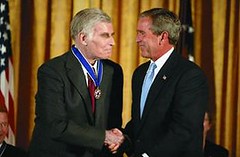 Charlton Heston & President George W. Bush - Medal of Freedom honor