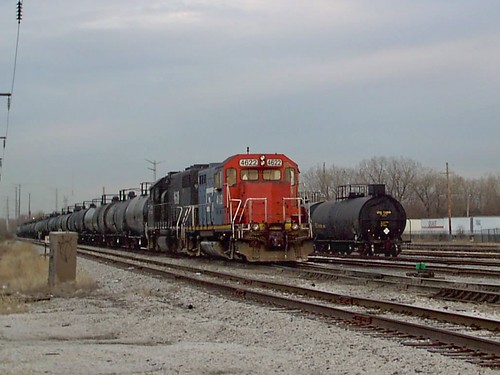 Canadian National yard switching activity with fallen flag predecessor railroad locomotives. Hawthorne Yard. Chicago Illinois. April 2007. by Eddie from Chicago