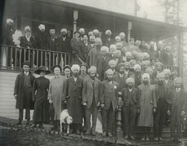 Community members on the steps of the temple in 1920s. Courtesy: Archives, MSA Museum Society