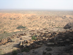 Dogon Village, desert in the back
