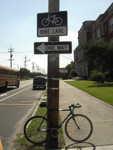My Bicycle Under the NEW Bike Lane Sign