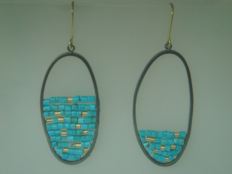 turquoise and gold 'reef' earrings.JPG
