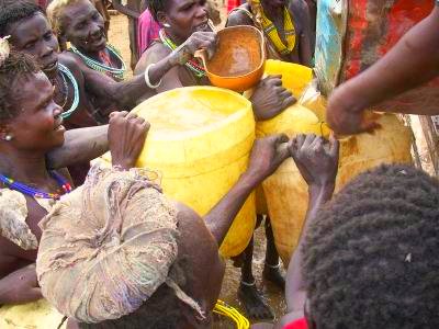 delivering water to the Toposa