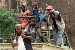 Somali fighters on a Technical