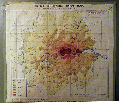 Density of bombing London region from outbreak of hostilities to October 1941