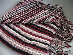Mom's Fringed Striped Lap Shawl