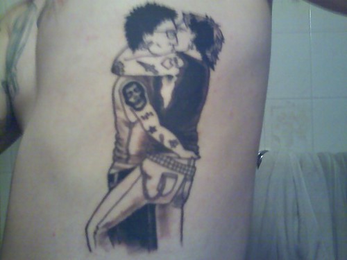 Cris' tattoo - gay punk boys kissin'