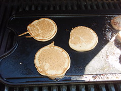 Barbecued sourdough pancakes!
