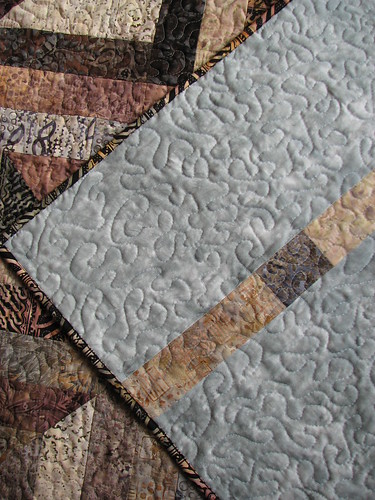 Beveled Blocks quilting from the back