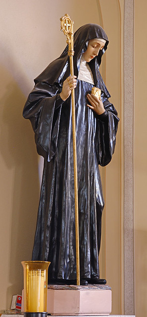 Saint Gertrude Roman Catholic Church, in Grantfork, Illinois, USA - statue of Saint Gertrude