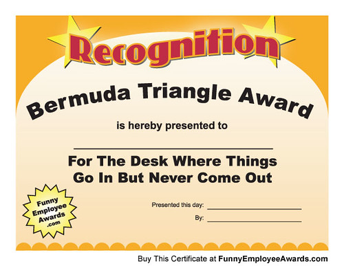 funny office awards. Fun Certificate - Funny Award