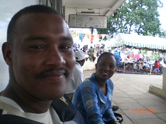 Keith and Serah near Maasai Market
