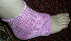 Pedicure sock on foot