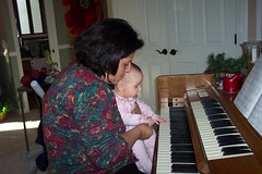 Talia and Aunt Evelyn enjoy the piano