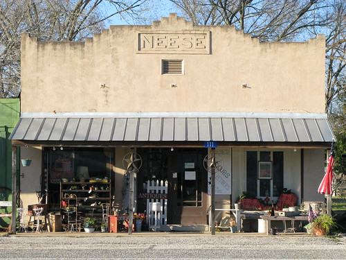 One of the many antique shops alongside US290 in Carmine, Texas, USA