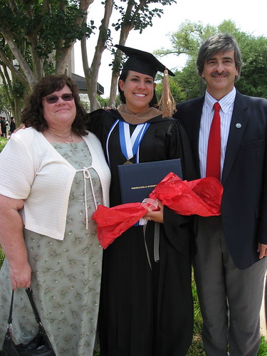 Christy with her proud parents.