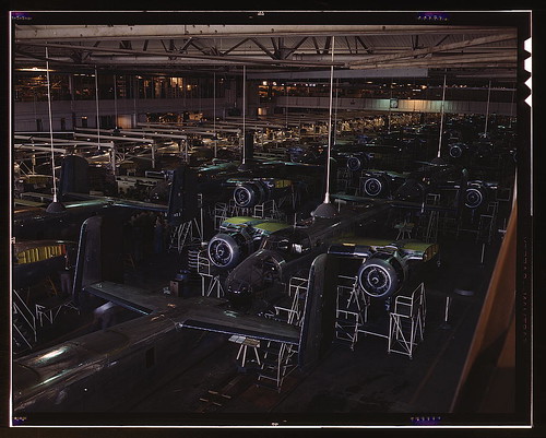 Warbird picture - View of the B-25 final assembly line at North American Aviation's Inglewood, California, plant