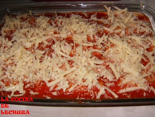 Canelones carne con sal. tomate y queso