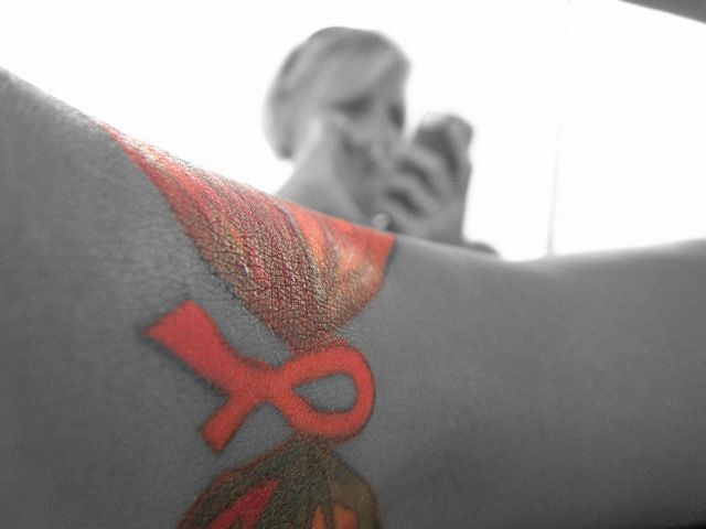 Breast Cancer ribbon tattoo