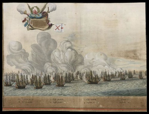 battle sail ships in 1647 near Brazil