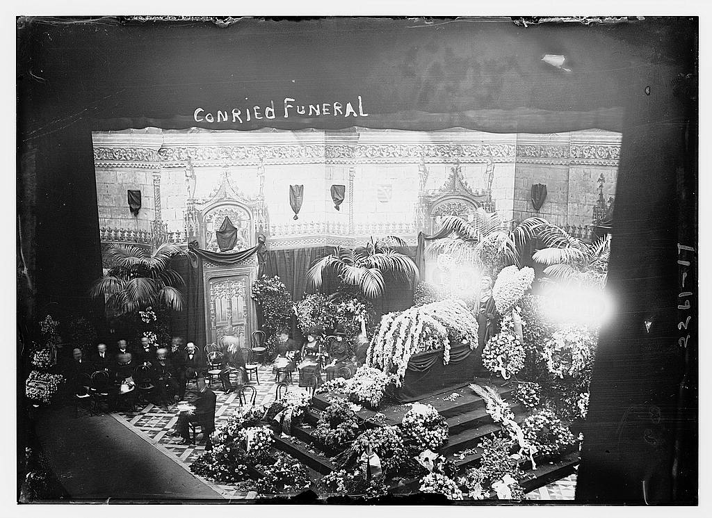 falstaff stage set. flowers. funeral