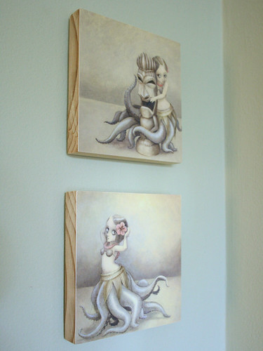 huladollsquidgirls Wood-mounted Prints