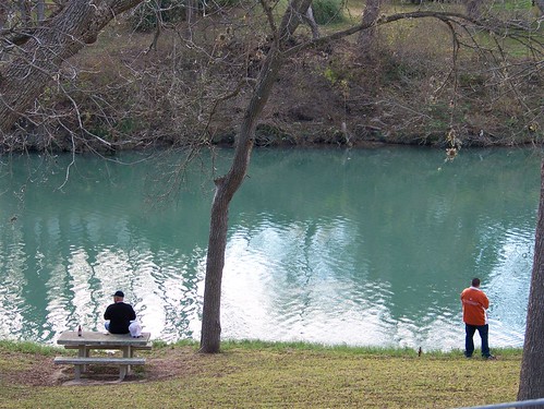 Fishing along the Guadalupe River.