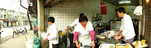Corner food shop in Shanghai, China