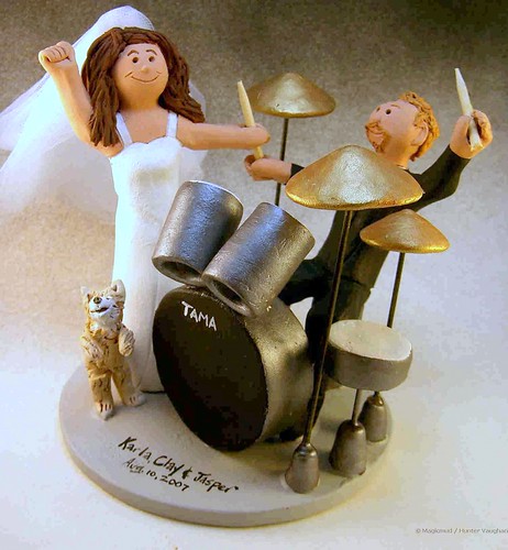 Wedding Cake Topper for a Drummer by customweddingcaketoppers