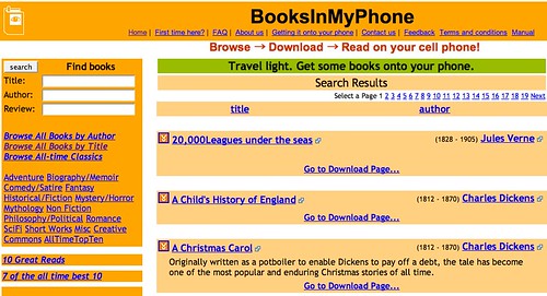 BooksInMyPhone - read books on your cell / mobile phone, carry a library in your pocket!