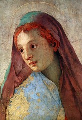 pontormo, annunciation, 1527-28, eyes, face, longing, looking, lora, mary, trusting,