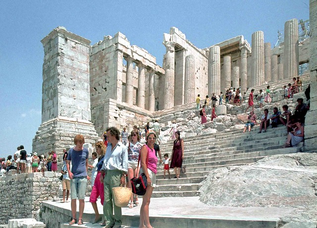 staircase to heaven. Staircase to heaven: Greece, Acropolis of Athens, The Propilei. As the monument for the entrance to the sacred hill of the Acropolis, were built by marble