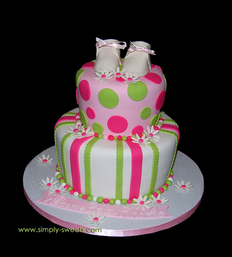 cake was inspired by the Baby Rhoads pink and green baby shower cake ...