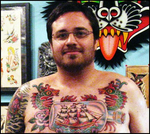 Josh's Chest Tattoo by Jason Brooks. Rock of Ages 2310 South Lamar #105