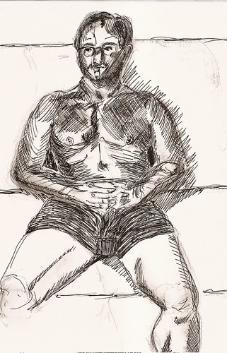 Rudy; seated almost nude