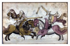 130v- Duelo a caballo con lanzas de caballería