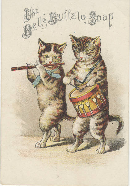 cats playing fife and drum
