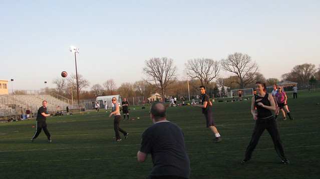 Photograph of a touch football game