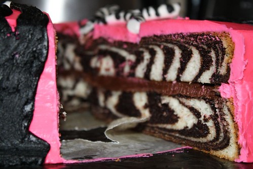 pink and white zebra cake. pink and white zebra cake. Zebra Cake Inside