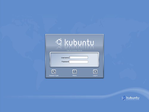 L'écran de connexion de Kubuntu 5.10