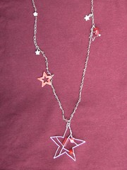 Long Beaded Chain Necklace With Star Details
