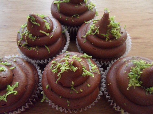 Chocolate Lime Cupcakes.